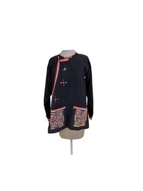 Vintage Cross Stitch Embroidered Southeast Asian Top, Tunic, or Jacket